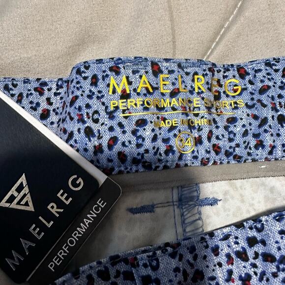 Men's Golf Shorts Print Quick Dry 10'' Inseam Blue Leopard.  Size 34 - Picture 5 of 10